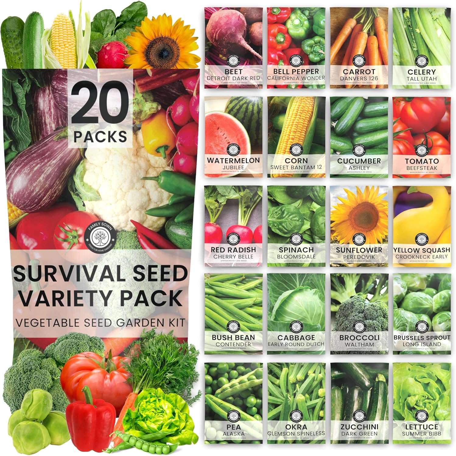 vegetable garden seed packets 20 Vegetable Seed Packets