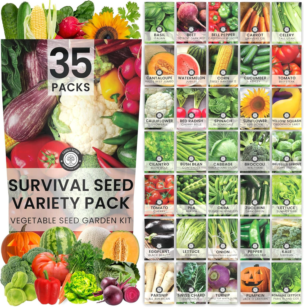 35 Vegetable Seed Packets | Survival Variety Pack