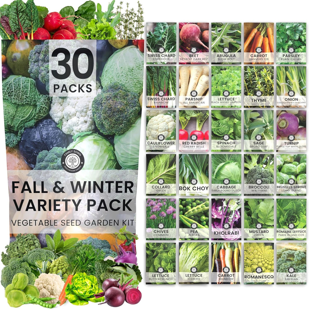 Fall & Winter Seed Variety Pack | 30 Invidiual Packs