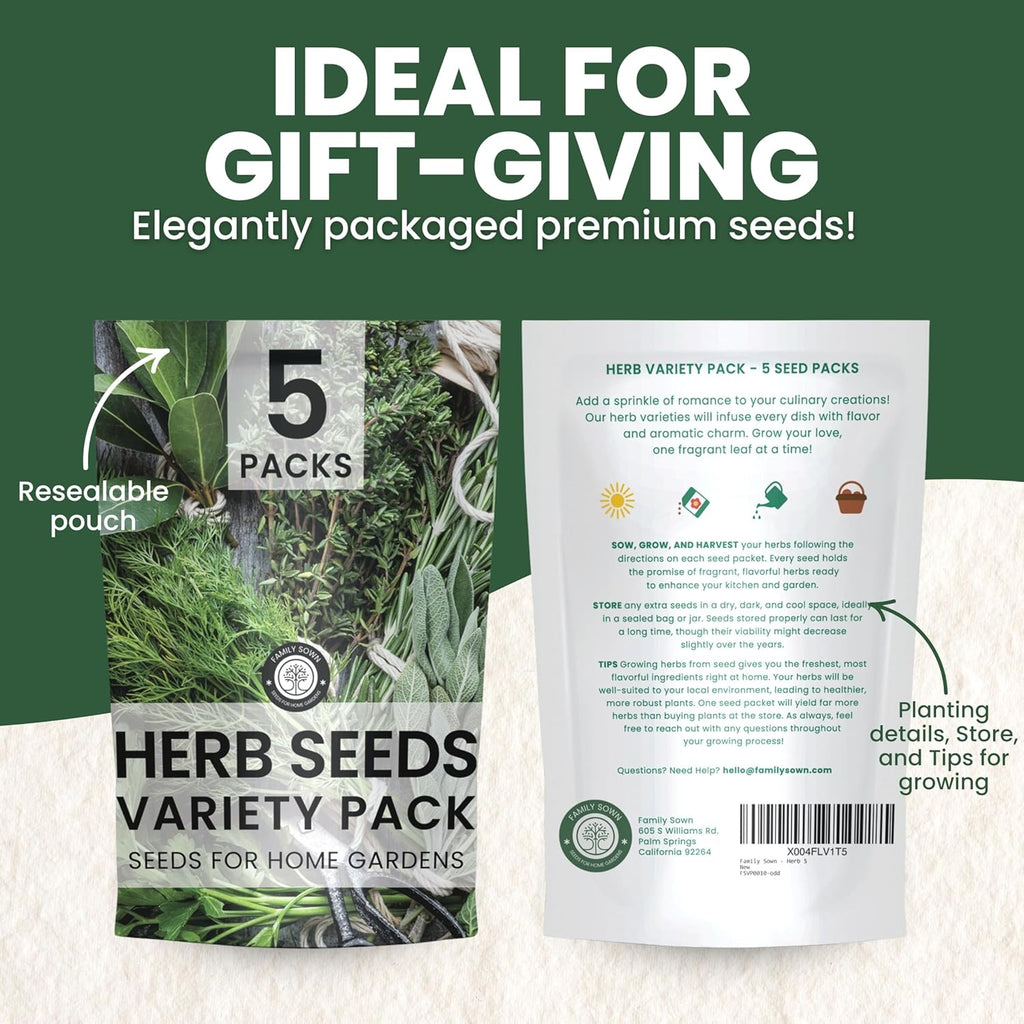 Herb Seeds | 5 Invidiual Packs