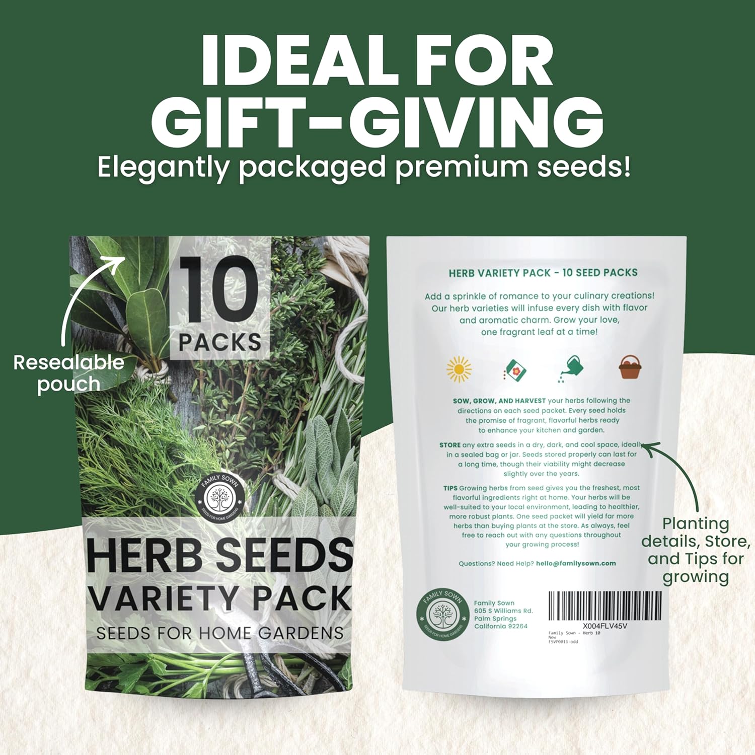 Herb Seeds | 10 Invidiual Packs