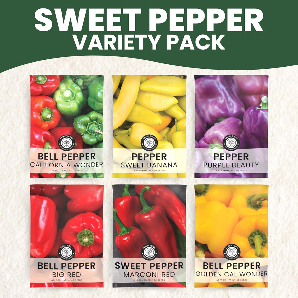 Sweet Pepper Seeds | 6 Individual Packs