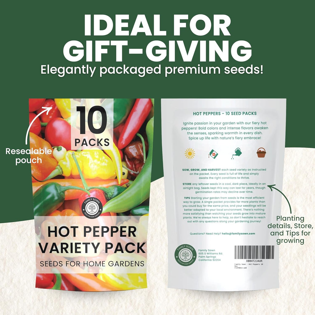 Hot Pepper Seeds | 10 Individual Packs