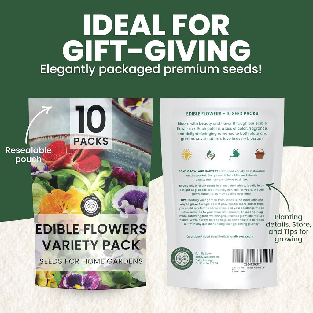 Edible Flower Seeds | 10 Individual Packs