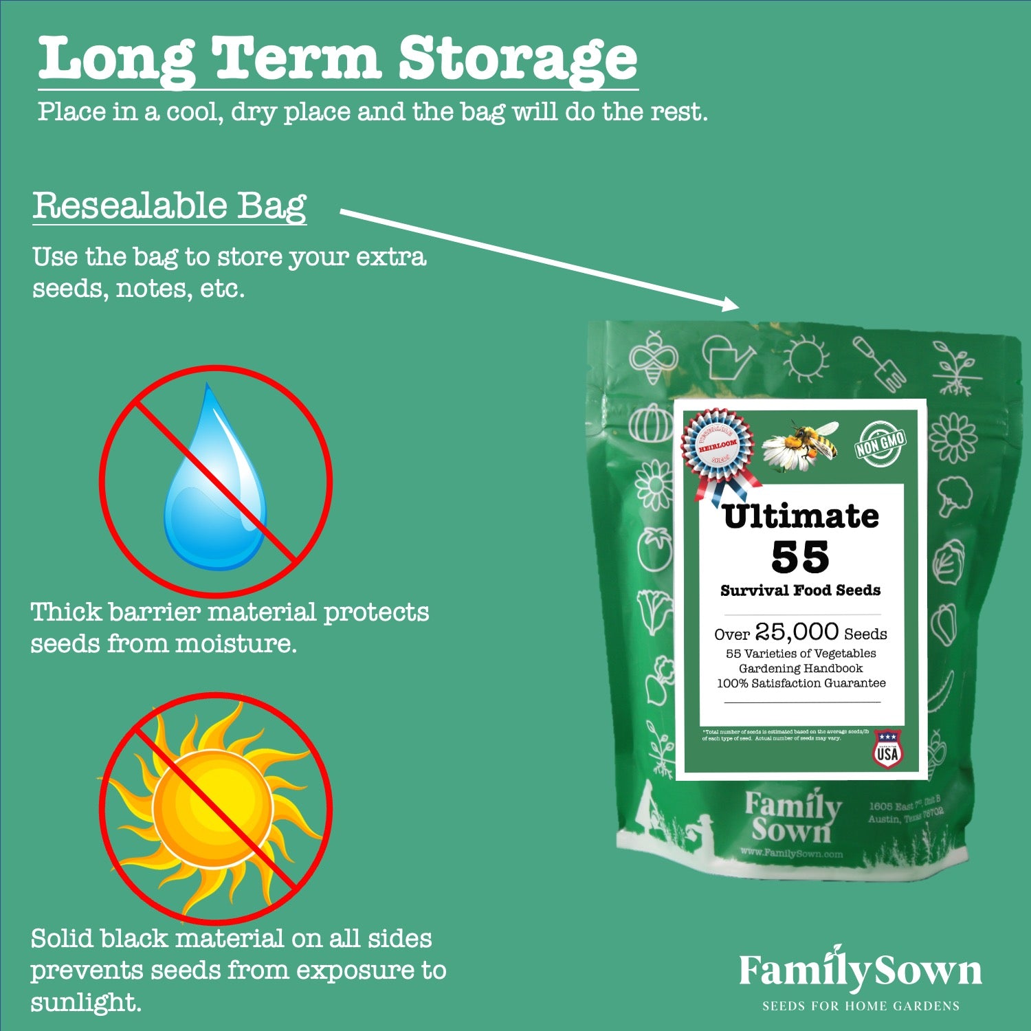 Ultimate Survival Food Seeds 55; Herb and Vegetable Seed Collection