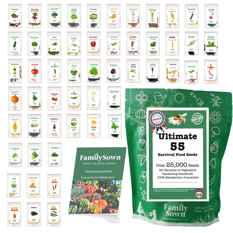 Ultimate Survival Food Seeds 55; Herb and Vegetable Seed Collection