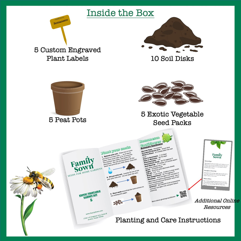 Exotic 5 Vegetable Seed Kit