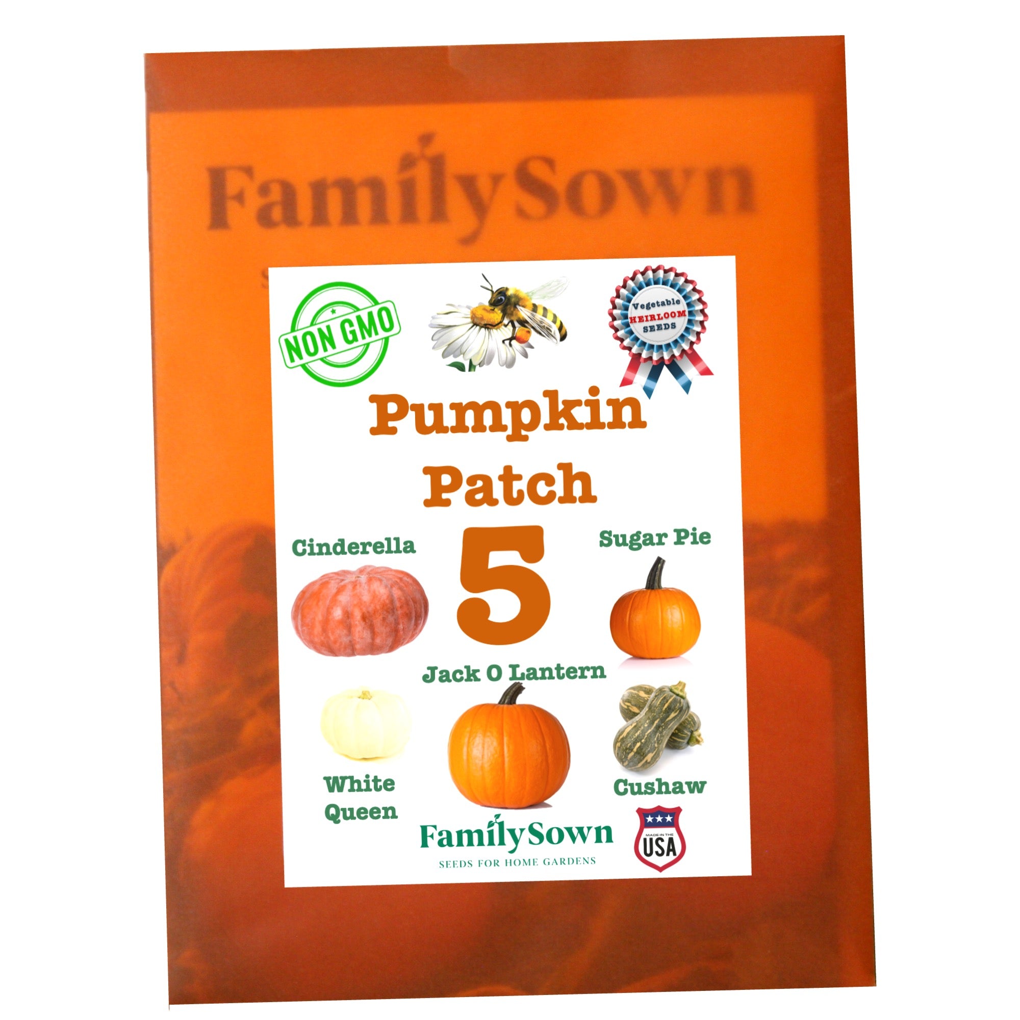 Pumpkin Patch; 5 pumpkin seed packs