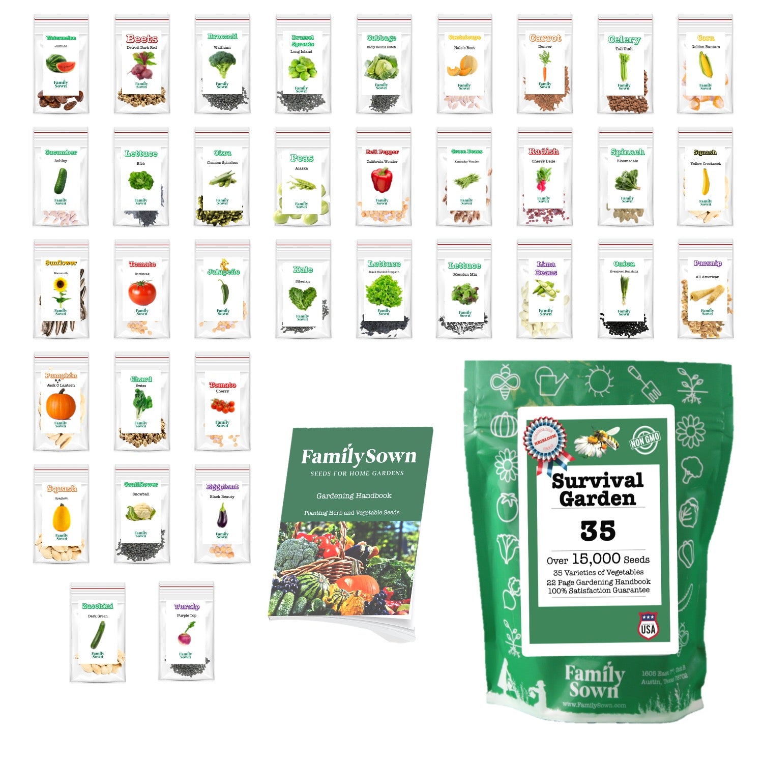 Survival Garden 35; Vegetable Garden Seeds